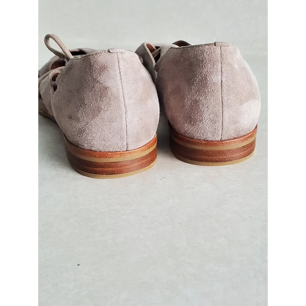 Jeffrey Campbell Canela Flats Taupe Suede Woven Huarache Sandals Size 6.5 Boho‎